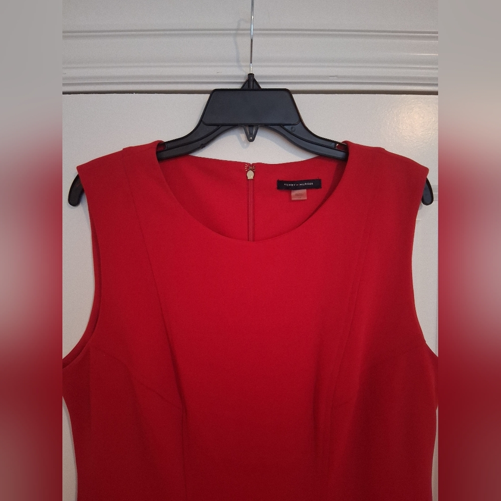 Tommy Hilfiger Vibrant Red Midi Dress - Picture 2 of 8